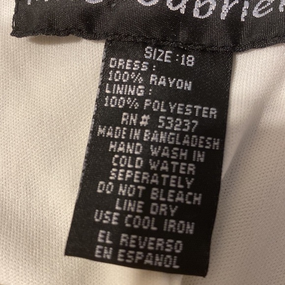 F womens Mlle Gabrielle solid cream color lined pullover plus size dress size 18 - Picture 5 of 6